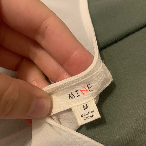 MINE Embroidered Sheer Fringe Tank Top White Medium NEW - Picture 5 of 6